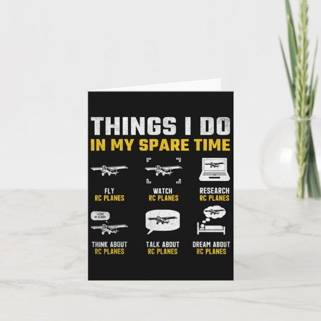 Tarjeta Aircraft Rc Plane Airplane Men Things I Do In My S (Anverso)