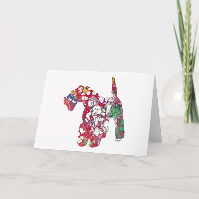 Tarjeta Airedale Terrier, Airedale Terrier en Blanco (Anverso)