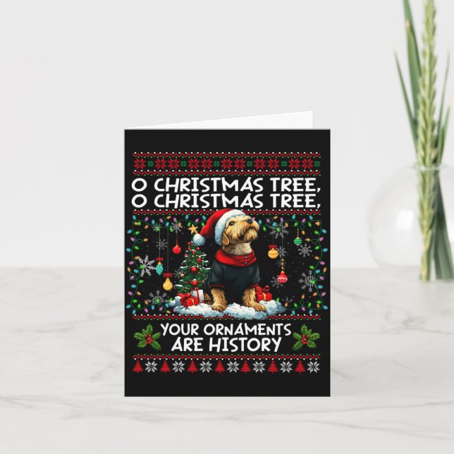 Tarjeta Airedale Terrier Christmas Tree Decorations Dog Lo (Anverso)