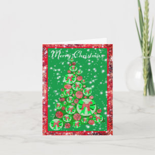 Tarjeta Airedale Terrier Dog Feliz Navidad Tree Holiday