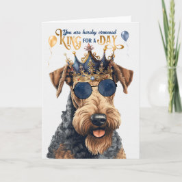 Tarjeta Airedale Terrier Dog King por un día