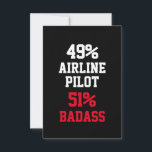 Tarjeta Airline Pilot Badass Card<br><div class="desc">Funny and awesome birthday gift for mothers day,  fathers day,  christmas,  for mom,  dad,  lover,  husband and wife</div>