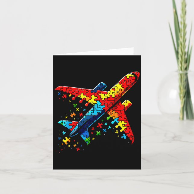 Tarjeta Airplane Jigsaw Puzzle Kids Toddler Boys Autism Aw (Anverso)