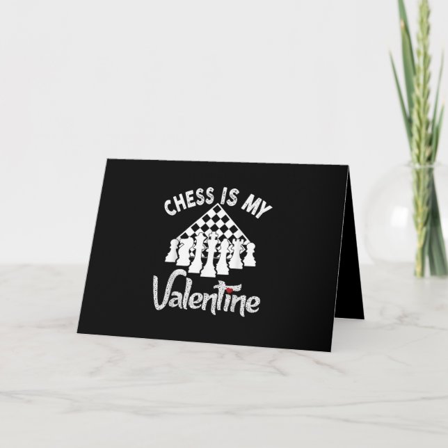 Tarjeta Ajedrez Divertido Es Mi Entrenador De San Valentín (Anverso)