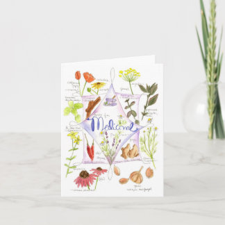 Tarjeta Ajo medicinal Notecard de la amapola del Echinacea