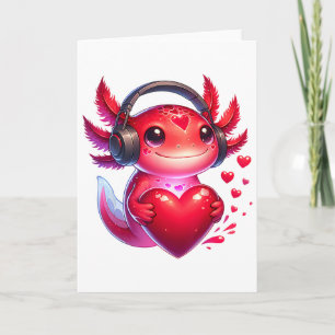 Tarjeta Ajolote Gamer San Valentín Videojuegos Niños Chico