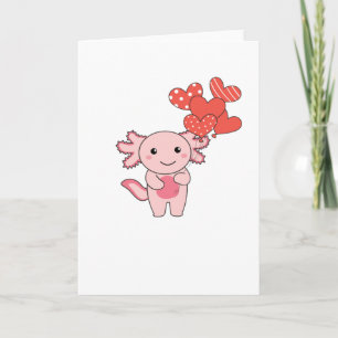 Tarjeta Ajolote para el día de San Valentín Animales lindo