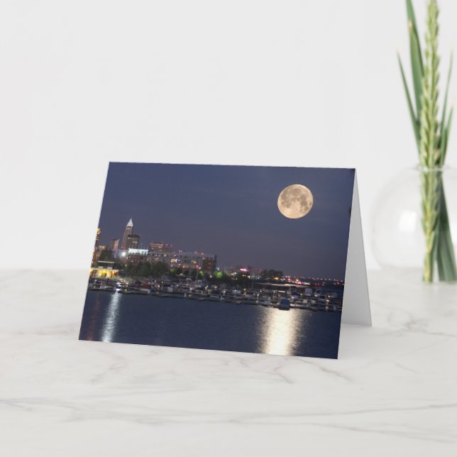 Tarjeta Ajuste estupendo de la luna en Cleveland, Ohio (Anverso)
