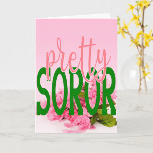 Tarjeta AKA Inspiró a Soror de Bonito Rosa y Verde