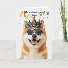 Tarjeta Akita Dog King por día cumpleaños divertida