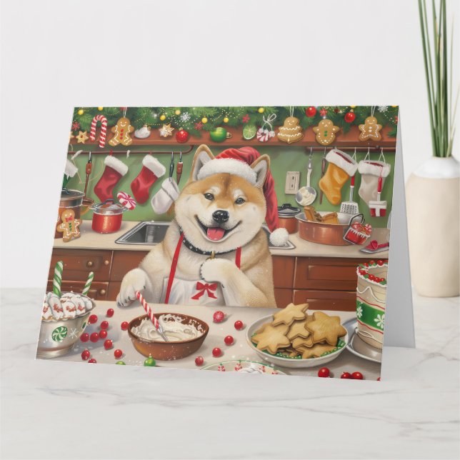 Tarjeta Akita Holiday Baking: Navidades festivos (Anverso)
