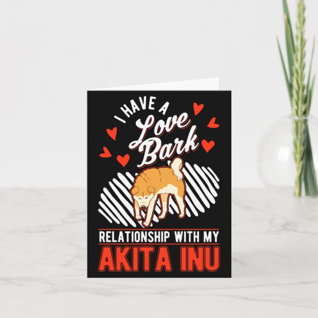 Tarjeta Akita Inu Valentines Day Japanese Akita  (Anverso)
