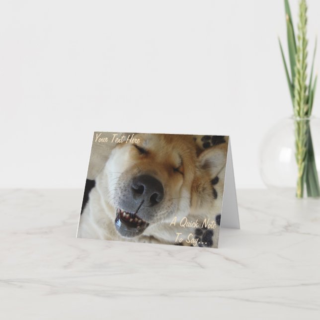 Tarjeta akita japonesa divertida con foto de una sonrisa t (Anverso)