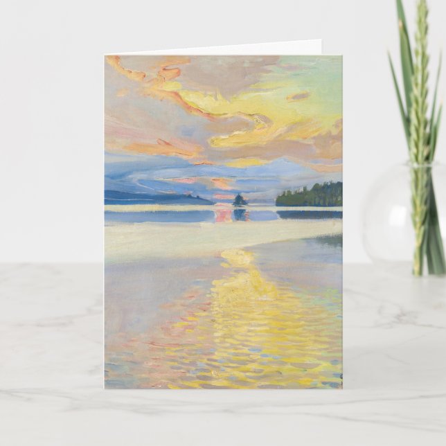 Tarjeta Akseli Gallen-Kallela - Atardecer sobre el lago Ru (Anverso)
