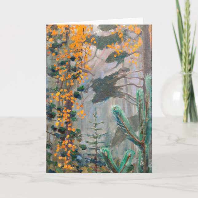 Tarjeta Akseli Gallen-Kallela - Bosque de otoño (Anverso)