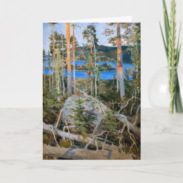 Tarjeta Akseli Gallen-Kallela - Lago en la Selva (Anverso)