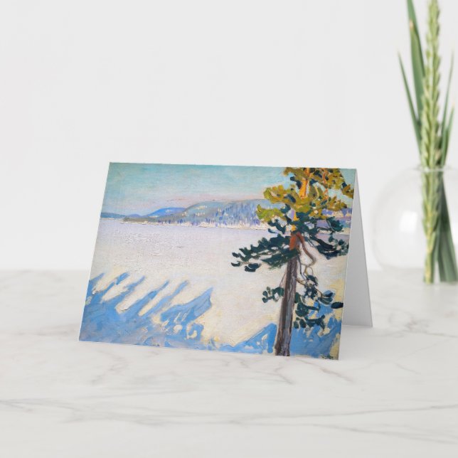 Tarjeta Akseli Gallen-Kallela - Lago Ruovesi en invierno (Anverso)