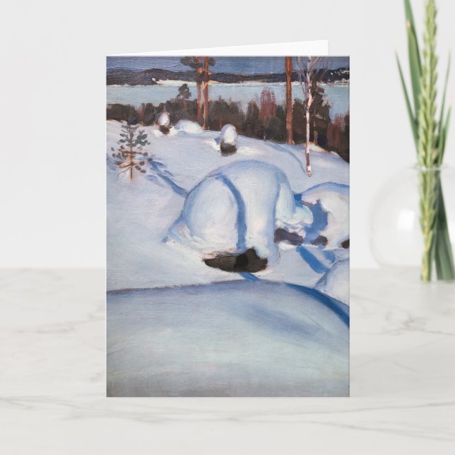 Tarjeta Akseli Gallen-Kallela - Paisaje invernal #1 (Anverso)