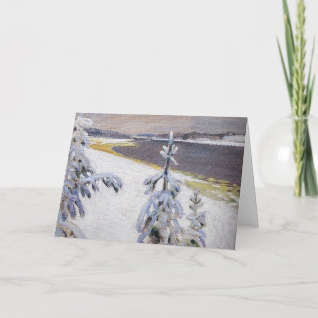 Tarjeta Akseli Gallen-Kallela - Paisaje invernal #2 (Anverso)