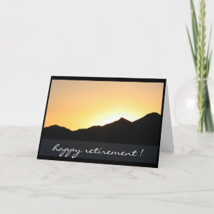 Tarjeta al atardecer que se retira