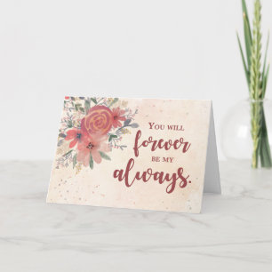 Tarjeta Al cónyuge aniversario de bodas por siempre sé mío