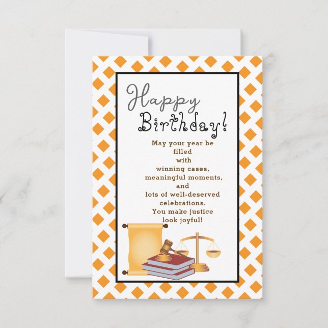 Tarjeta Al cumpleaños de un abogado encantador (Anverso)