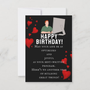 Tarjeta Al cumpleaños de un ingeniero de software brillant