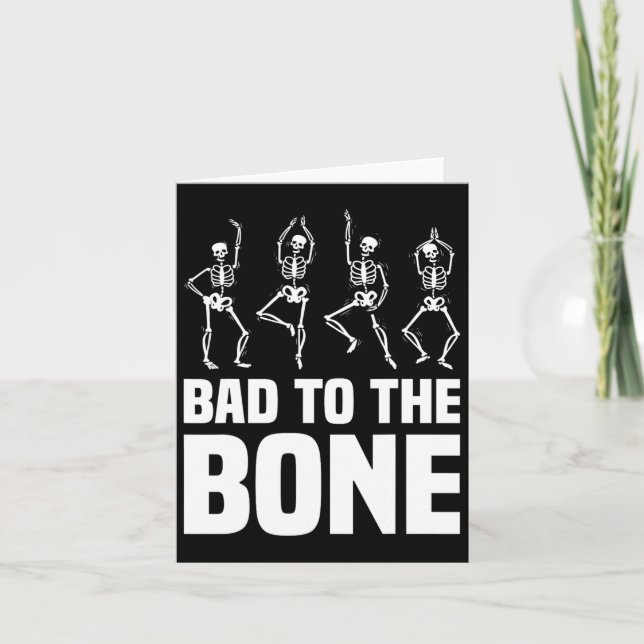 Tarjeta Al divertido esqueleto de Halloween de Bone Skelet (Anverso)