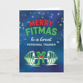 Tarjeta Al entrenador personal Barbell Gracioso Merry Fitn