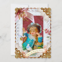 Tarjeta al estilo Dresde 'Lovey Dovey' Victoriana