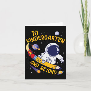 Tarjeta Al jardín de infancia y más allá del astronauta de