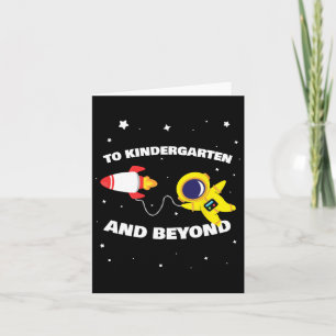 Tarjeta Al jardín de infancia y más allá del astronauta de