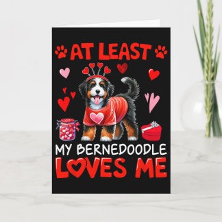 Tarjeta Al Menos Mi Bernedoodle Me Ama San Valentín Solter