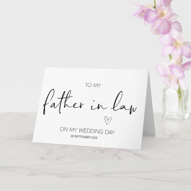 Tarjeta Al nuevo padre en la ley Boda gracias de novia (Orquídea)