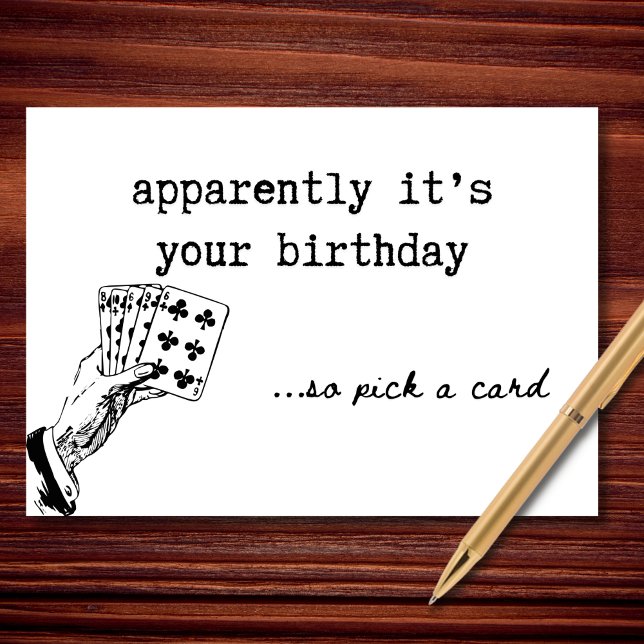 Tarjeta Al parecer es tu cumpleaños así que elige una tarj (Apparently it’s your birthday… so pick a card.)