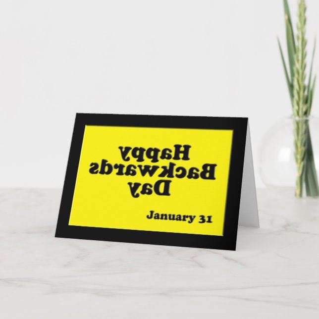 Tarjeta Al revés día ~ 31 de enero feliz (Anverso)