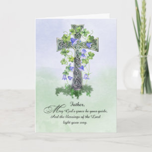 Tarjeta Al sacerdote St Patricks Day Cruz Celta Shamrock