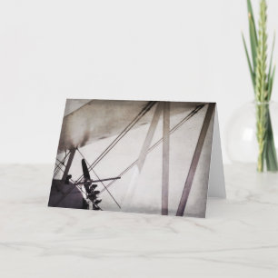 Tarjeta Ala de Biplane Resumen Arte de avión antiguo