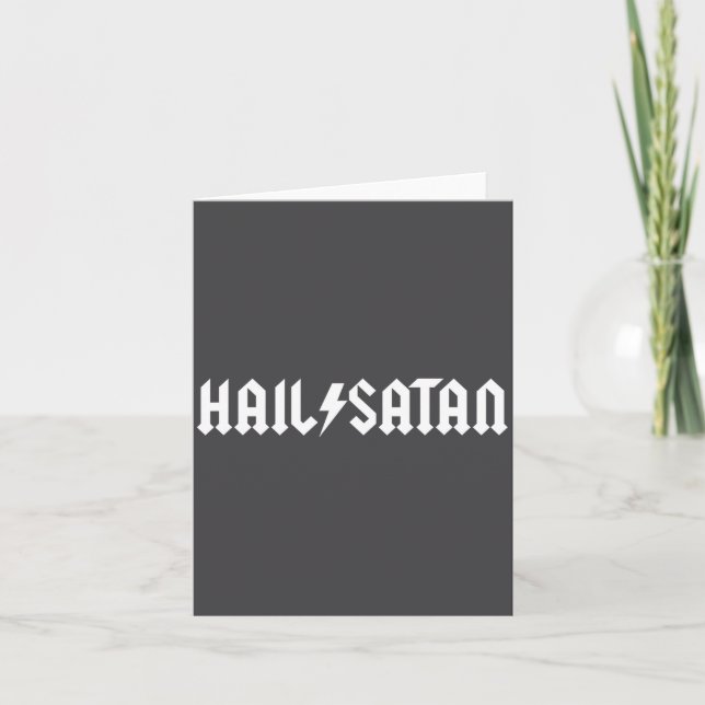 Tarjeta Alabado sea Satanás estrella de rock (Anverso)