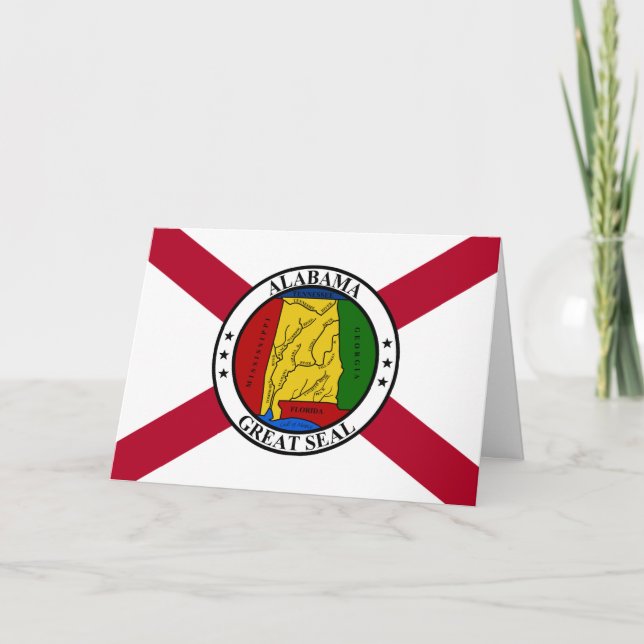 Tarjeta Alabamian Flag & Seal, Flag of Alabama (Anverso)