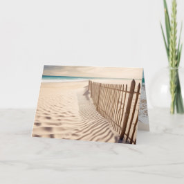 Tarjeta Alambre De Playa De Cumpleaños En Arena