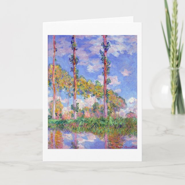 Tarjeta Álamos al sol, Monet (Anverso)