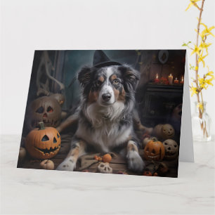 Tarjeta Alarma de Halloween de las calabazas del pastor au