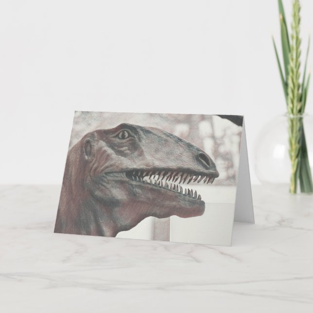 Tarjeta Alarmante cumpleaños de los dinosaurios (Anverso)