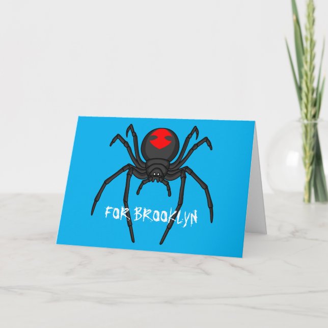 Tarjeta Alarmante ilustracion personalizado de araña de vi (Anverso)