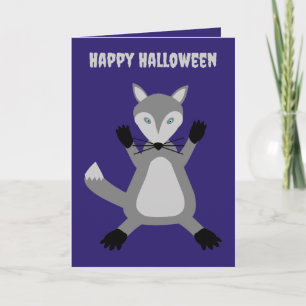 Tarjeta Alarmante Personalizado de Lobo de Halloween