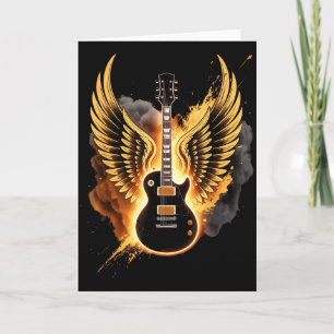 Tarjeta Alas de guitarra retro arte abstracto rock and rol