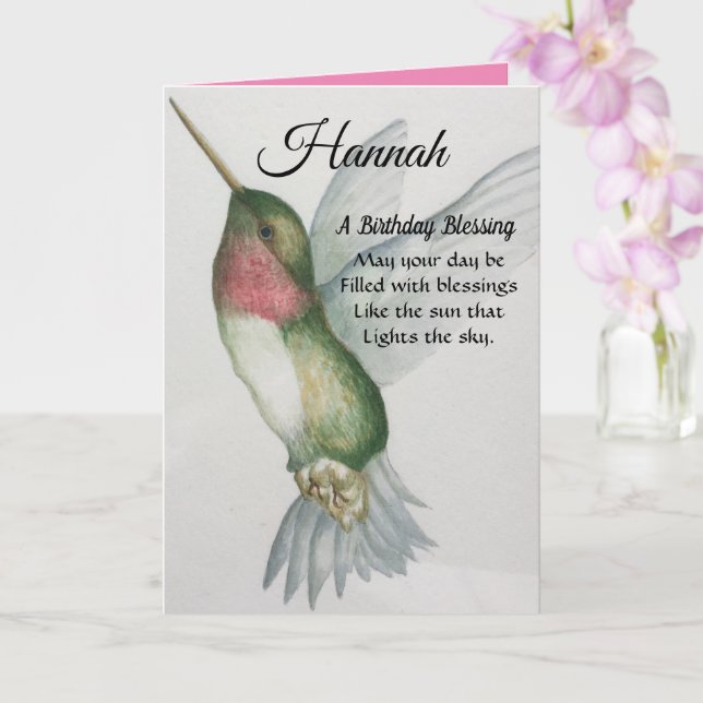 Tarjeta Alas de Hummingbird con la bendición irlandesa del (Orquídea)