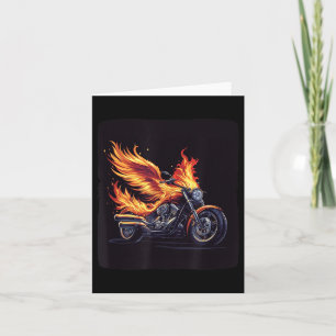 Tarjeta Alas de motocicleta en llamas para amante de bicic