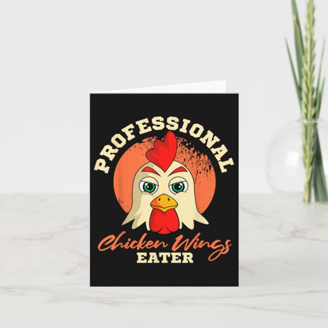 Tarjeta Alas De Pollo Comer Búfalo De Barbeque Retro (Anverso)